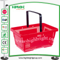 Single Handle Portable Plastic Shopping Basket for Supermarket